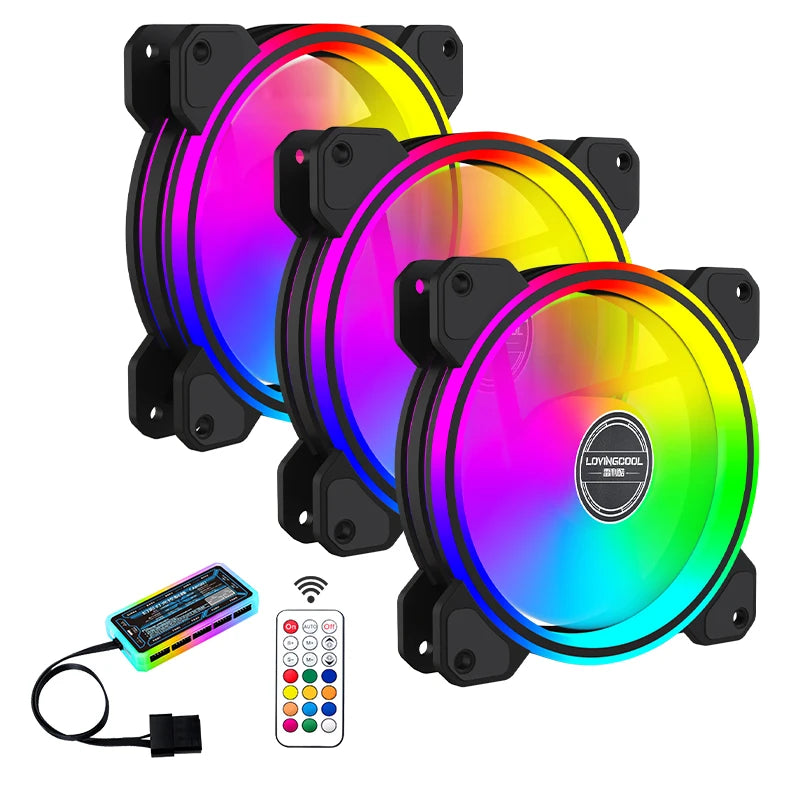 Lovingcool Customize Logo Computer Case PC Cooling Fan 120mm ARGB Case Cooler Fan RGB 120mm Ventiladores Pc