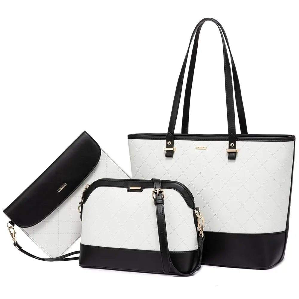 LOVEVOOK Hot Sale Factory Custom Women PU Leather Tote Bag High Quality Summer 3 Pieces Ladies Purses and Handbags for Women Bag