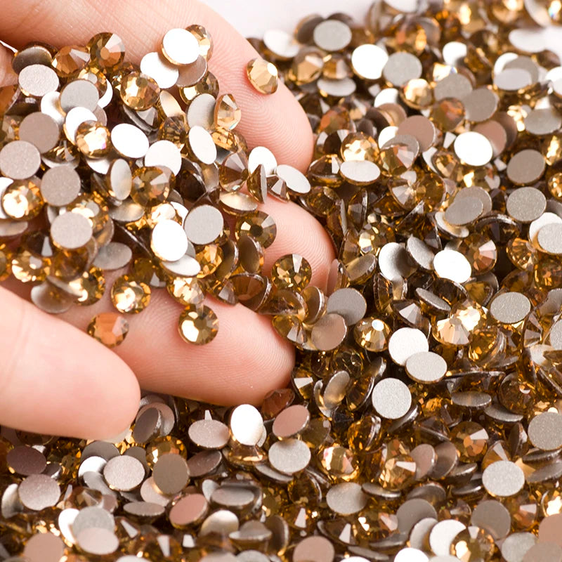 YANRUO 2058NOHF Flatback All Sizes Crystal Rhinestones Stones Nail Clothes for Needlework DIY Crafts Decor Gems