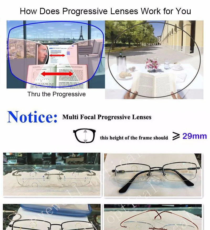 YIMARUILI 1.56 1.61 1.67 1.74 Aspherical Anti-Reflection Anti-Scratch HD Optical Prescription Progressive Multifocal Lenses