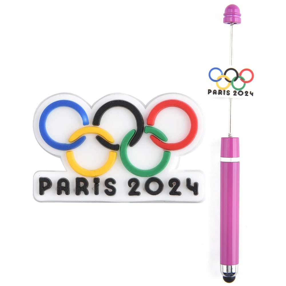 DIY Pink Ribbons PVC Beads Baby Teething Puzzle Silicone Focal Beads for Pen Making Christmas Gift Idea