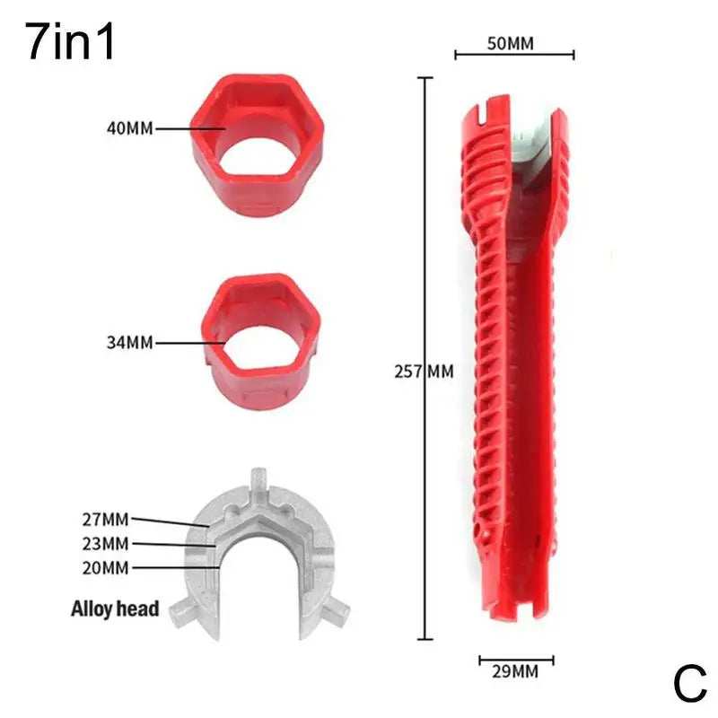 Plumber Tools 8 in 1 Multifunctional English Key Sink Faucet Key Wrench Set Kitchen Anti-slip Repair Pipe Multi Key Hand Tools