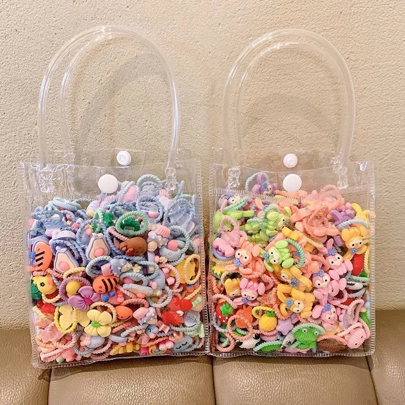 New 2024 Children Cute Candy Color Small Mini Thumb Hair Ties Set Lovely Rubber Hair Bands Girls Hair Accessories for Kids