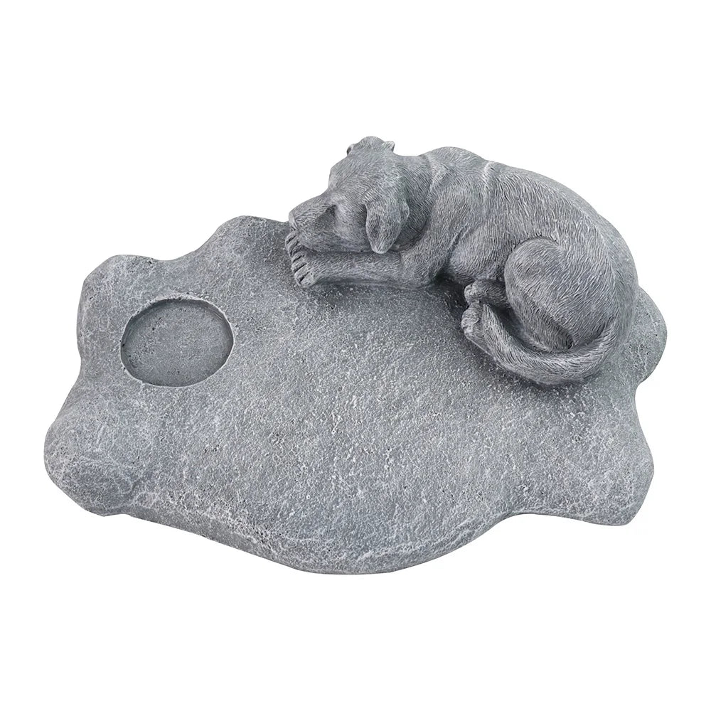 Customizable Resin Ornament of Sleeping Dog with Candle Holder - Ideal for Pet Owners to Memorialize Lost or Deceased Puppies