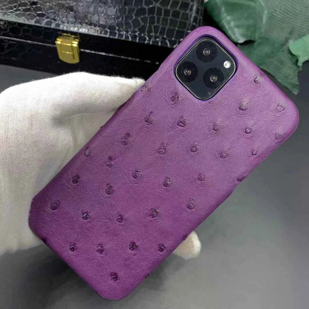 OEM ODM Customise Personalized New Funda De Cuero Ostrich Leather Cell Phone Cases for Iphone 11 13 14 Pro Max Manufacturer