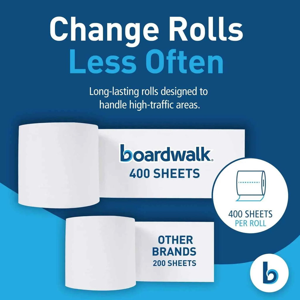 Boardwalk B6144 Premium 4-Ply Septic Safe Toilet Tissue Jumbo Roll White-12 Rolls/Carton