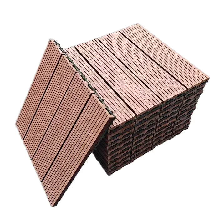 Fire Retardant Outdoor Interlocking Deck Tiles WPC Heavy Duty Anti-Slip for Commercial Patio Hotel Garden Flooring