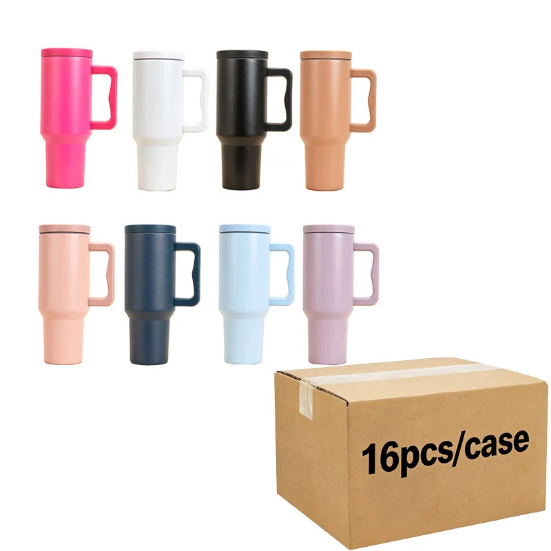 US in Stock Rainbow Plated 40oz insulated Steel Tumbler with Leak-Proof Lid for Secure Carry Anywhere