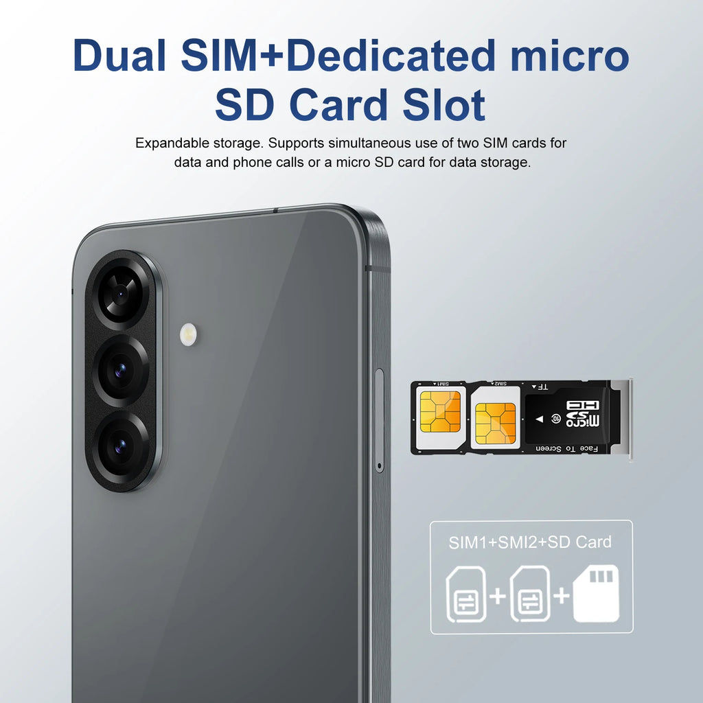 Brand New A56 5G Smartphone 7.3 Inch Face Unlock 16GB+1TB Android 14 72+108MP HD Camera Dual Card Shockproof CDMA Gaming Phone
