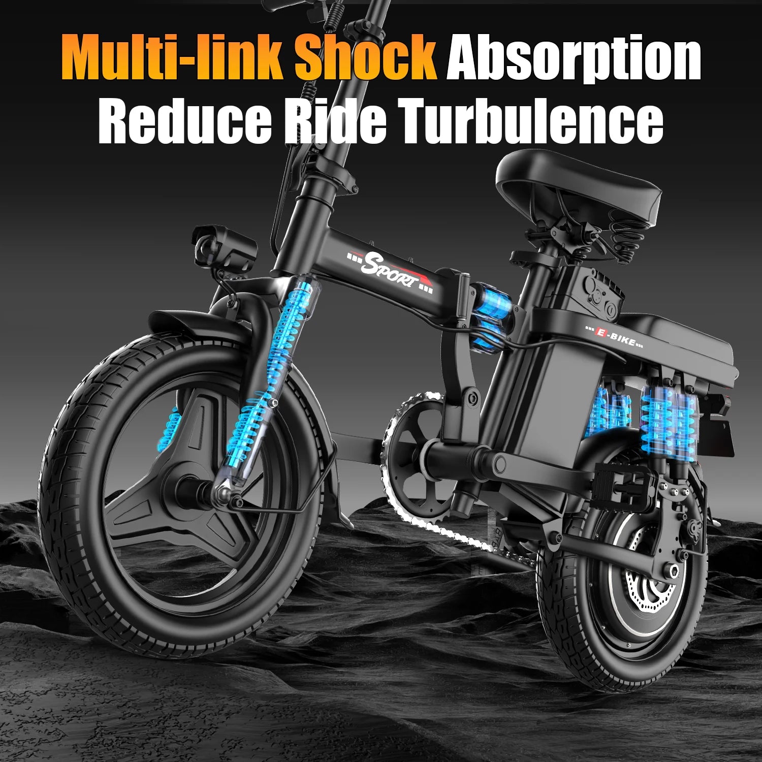 500W 48V Hub Motor Electric Bike with Fat Tire & Lithium Battery Warehouse Foldable Electric Bicycle