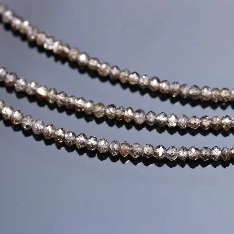 Natural Champagne Diamond Rondelle Beads Strand Faceted Loose Beads Jewelry Making 15 Inch Wholesale Top Grade Gemstone