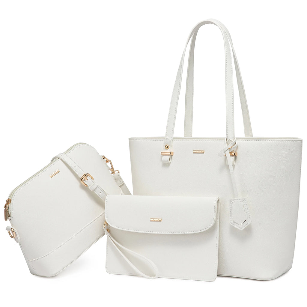 LOVEVOOK Hot Sale Factory Custom Women PU Leather Tote Bag High Quality Summer 3 Pieces Ladies Purses and Handbags for Women Bag
