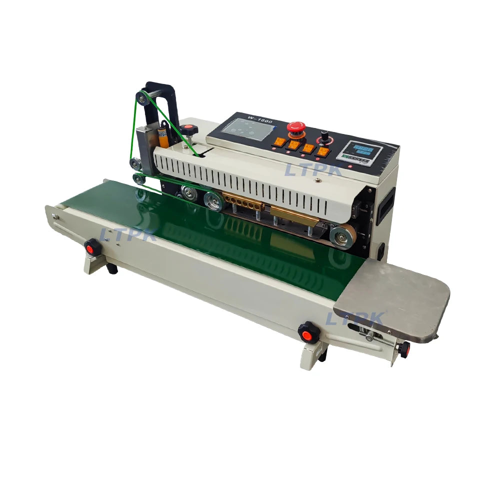 Semi Automatic Expiry Date QR Code Inkjet Printer Plastic Aluminum Foil Kraft Paper Bag Continuous Band Sealer Sealing Machine