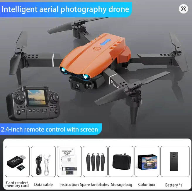 E99 Drones with Screen Remote Control App Control Portable FPV 4K HD Dual Camera Foldable Beginner Quadcopter Helicopter
