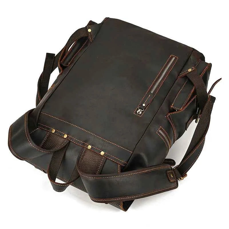 2025 New Arrivals Leather Backpack For Men Male Genuine Leather Laptop Travel Backpack 17 Inch Daypack Shoold Bag Men Male Large
