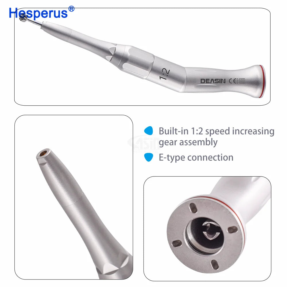 HESPERUS Dental 1:2 Osteotomy Handpiece Micro Contra Angle Surgical Straight Handpiece with Turbine Power Source