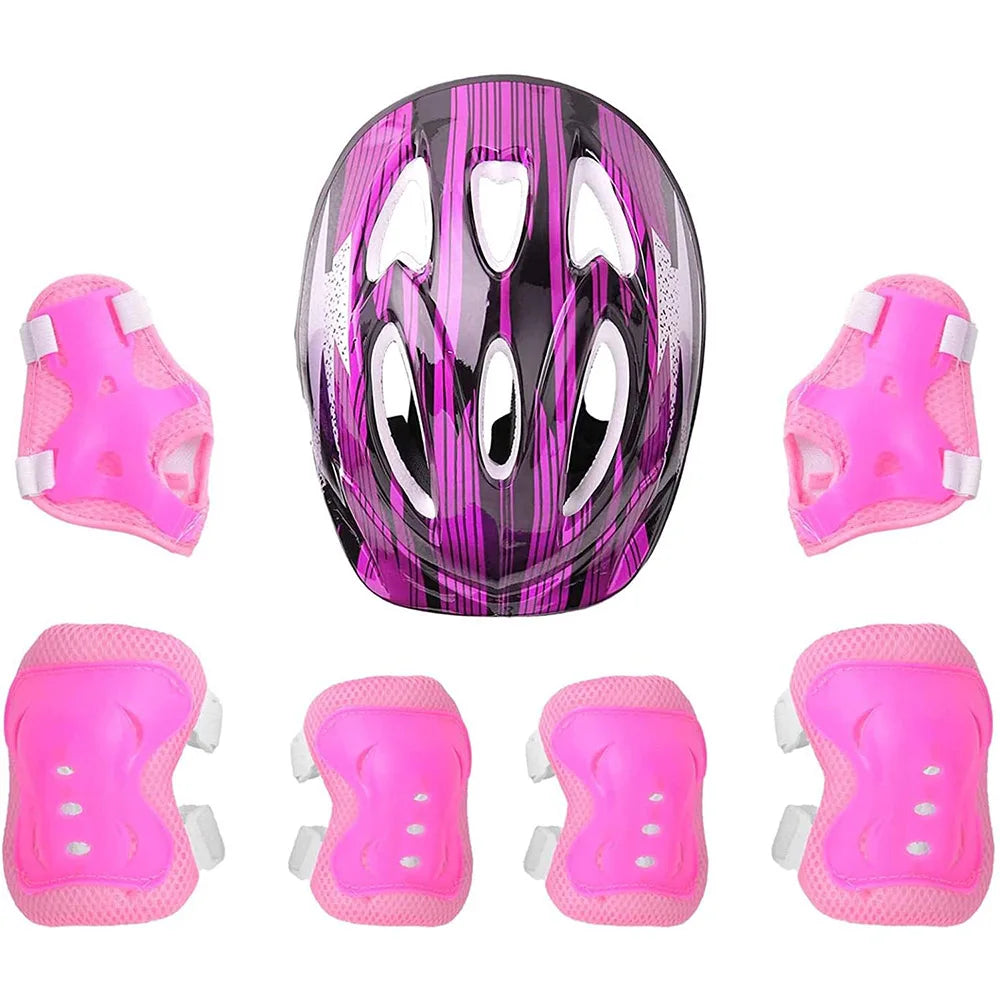 Kids Adjustable Helmet Protective Gear Set Sports Knee Elbow Wrist Pads for Children Boys Girls Bike Skateboard Scooter Roller
