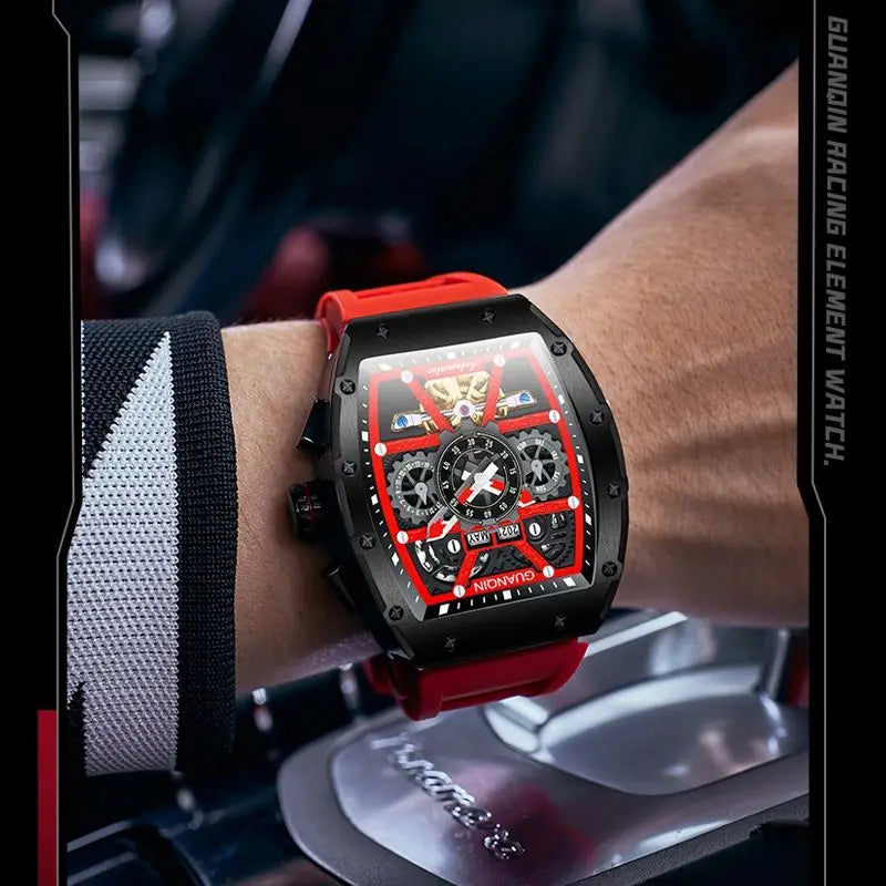 GUANQIN Men`s Watches Top Brand Luxury Automatic Watch Tourbillon Design Waterproof Mechanical Wrist Watch Relogio Masculino