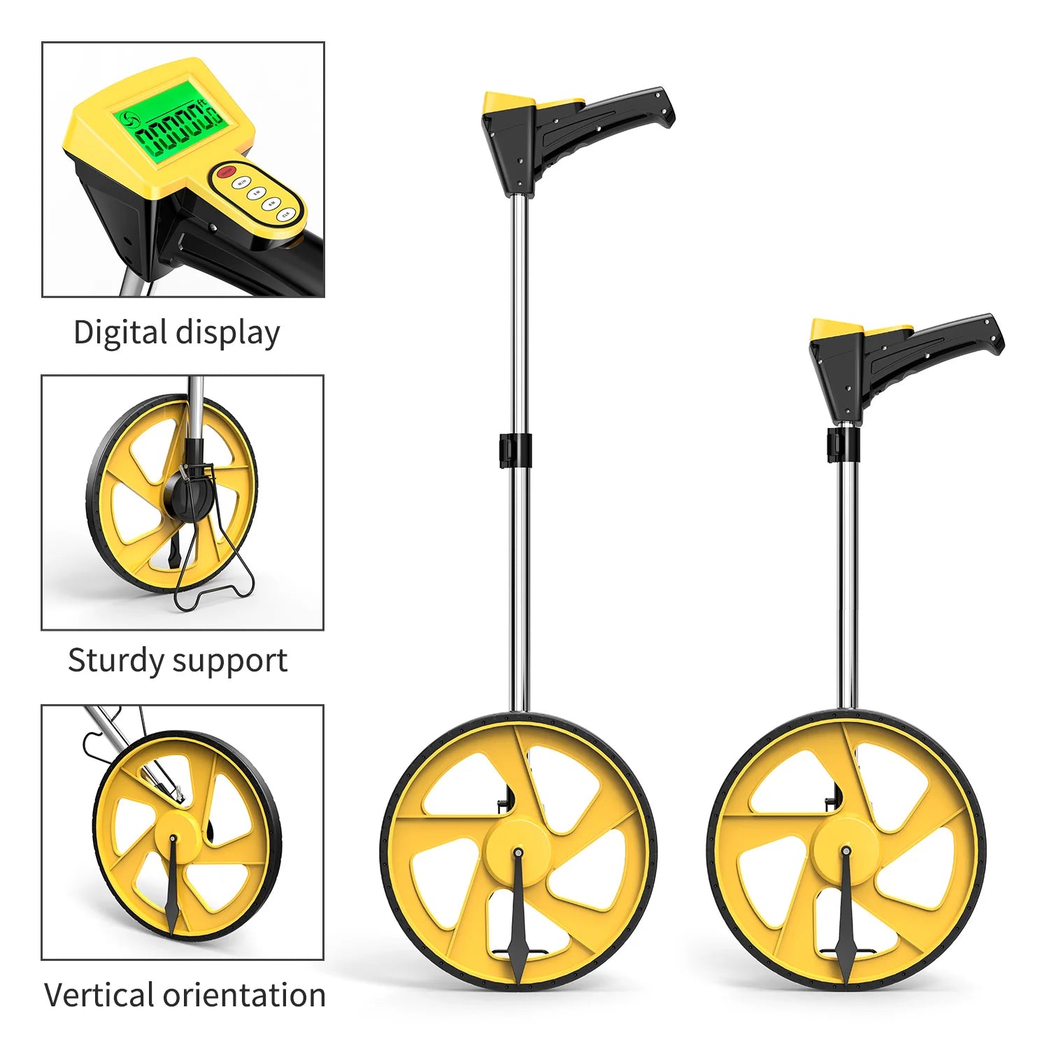 318mm Telescopic Digital Distance Length Walking Metric Feet Measuring Big Wheels Roller
