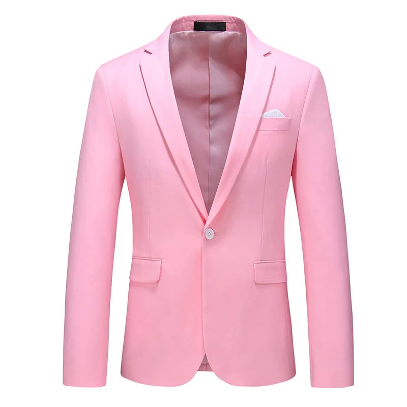 2026 New Men Blazer Coats Casual Business Blazer Jacket Fashion Mens Formal Wedding Blazers Plus Size M-6Xl Solid White Black