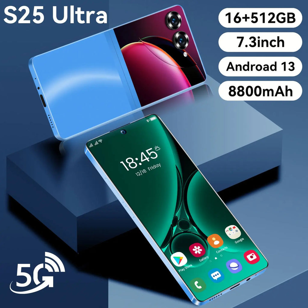 2025 Newest Fold Design S25 Ultra+ Android 5G Smartphone High Quality Screen High Dual SIM GPS Flip 24 Cell Mobile Phone