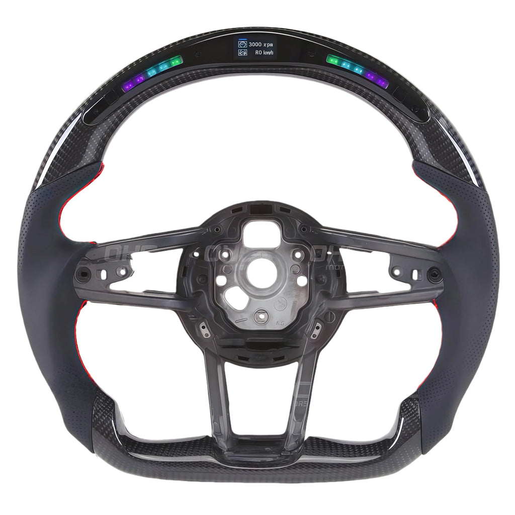In-stock R8 Steering Wheel 2016 2017 2018 2019 2020 2021 2022 2023 Nappa Leather LED Carbon Fiber Steering Wheel audi