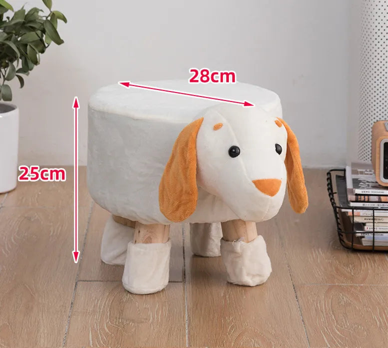 Fashionable Cartoon Shaped Baby Kids Soft Wooden Home Stools