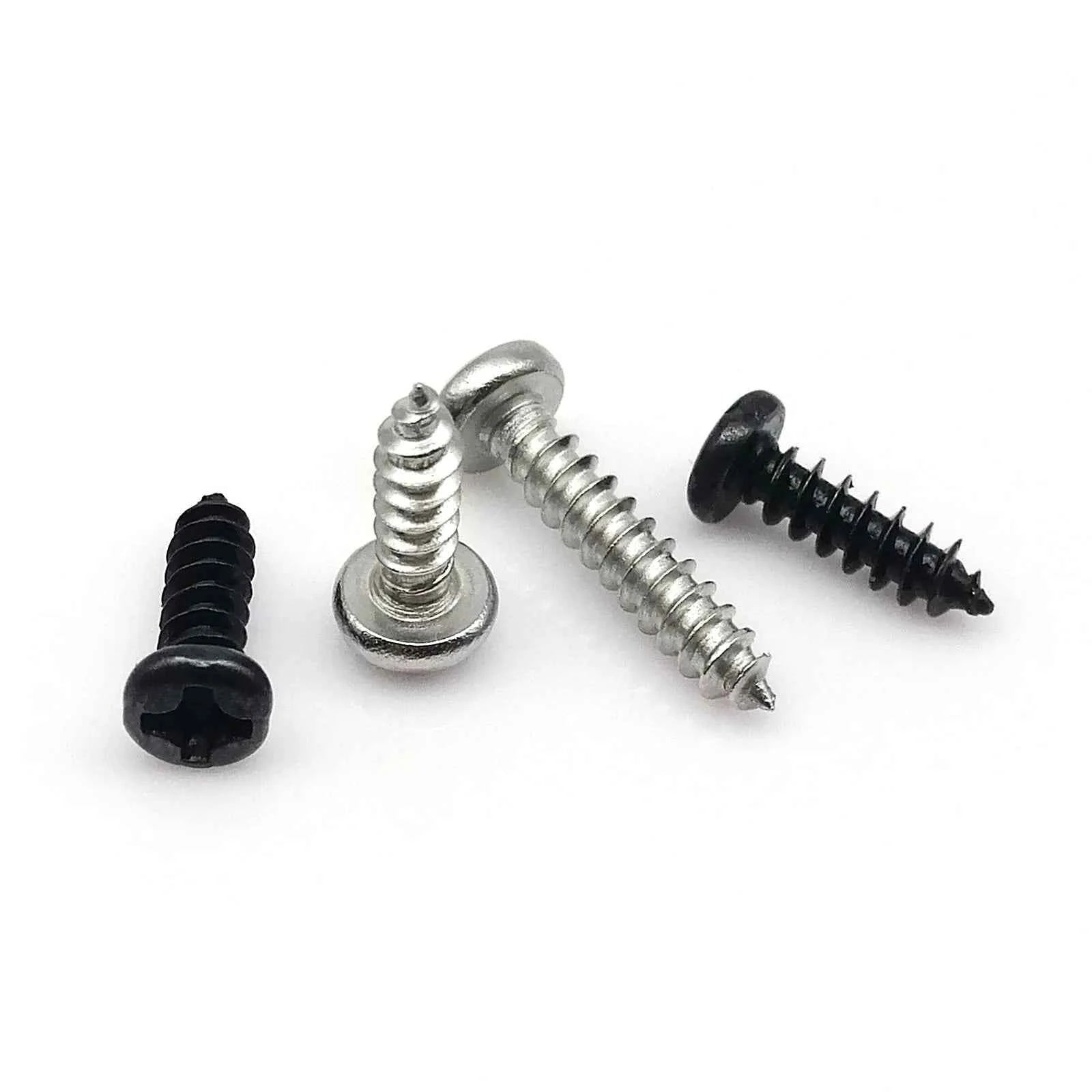 100pcs M1 M1.2 M1.4 M2 M2.6 M3 M4 Small Micro Stainless Steel Black Carbon Cross Phillips Pan Round Head Self Tapping Wood Screw