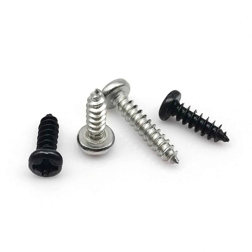 100pcs M1 M1.2 M1.4 M2 M2.6 M3 M4 Small Micro Stainless Steel Black Carbon Cross Phillips Pan Round Head Self Tapping Wood Screw