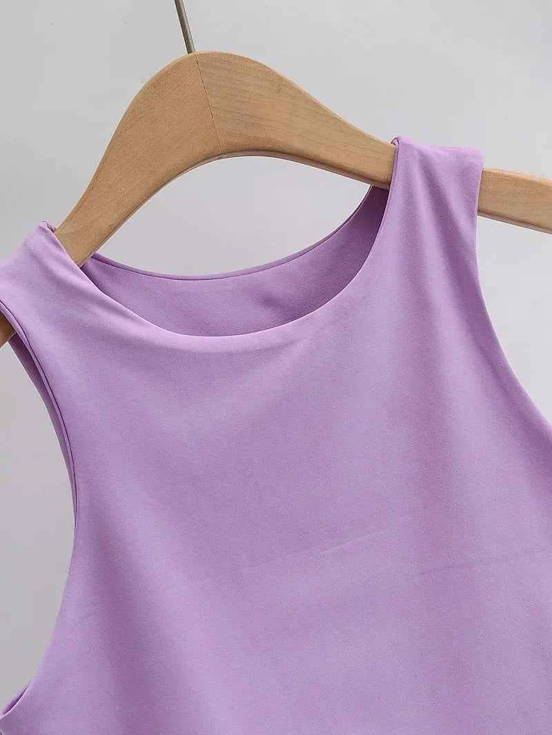 2023 Summer Fashion Women Sexy Slim Tops O-neck Sleeveless Double Nylon Ladies Good Quality Tank Tops 6 Colors
