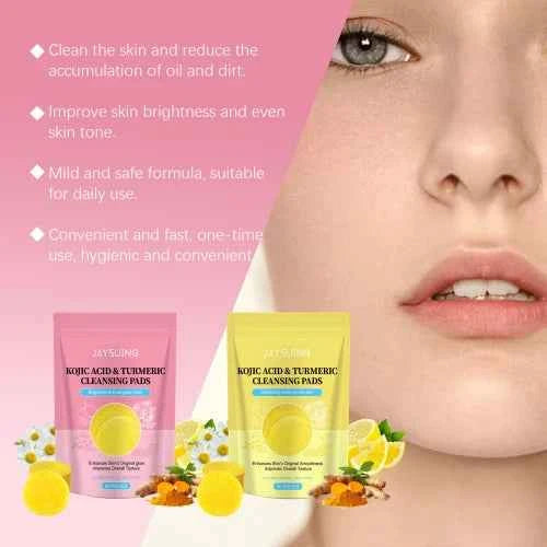 Jaysuing Turmeric Tablet  Gently Clean Facial Pores Moisturizing And Brightening Kojic Acid Cotton