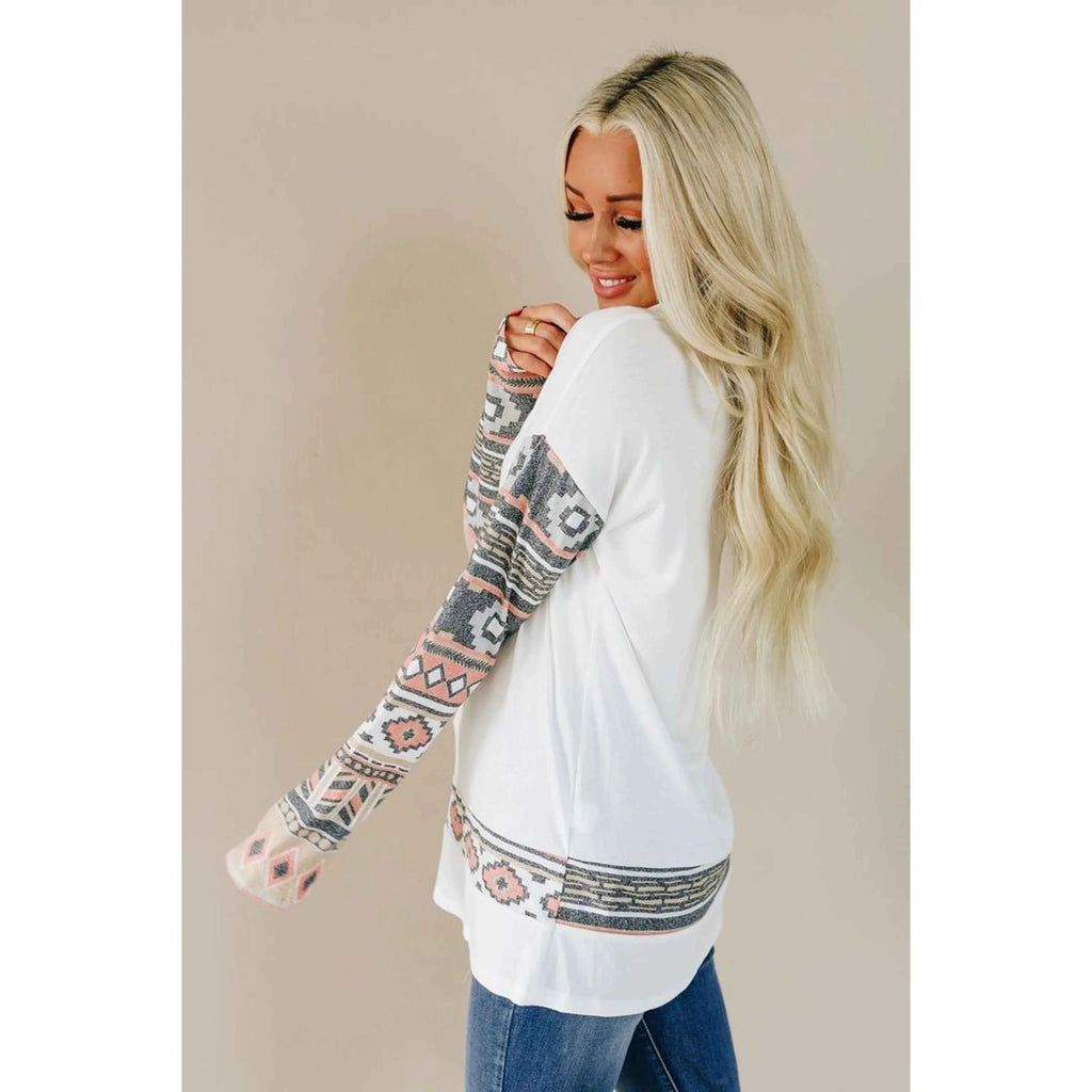 TD Women's Nomadic Sweatshirt Streetwear Style Puff Printing Silk Material Buttoned Zipper Design One Size Fits All Winter