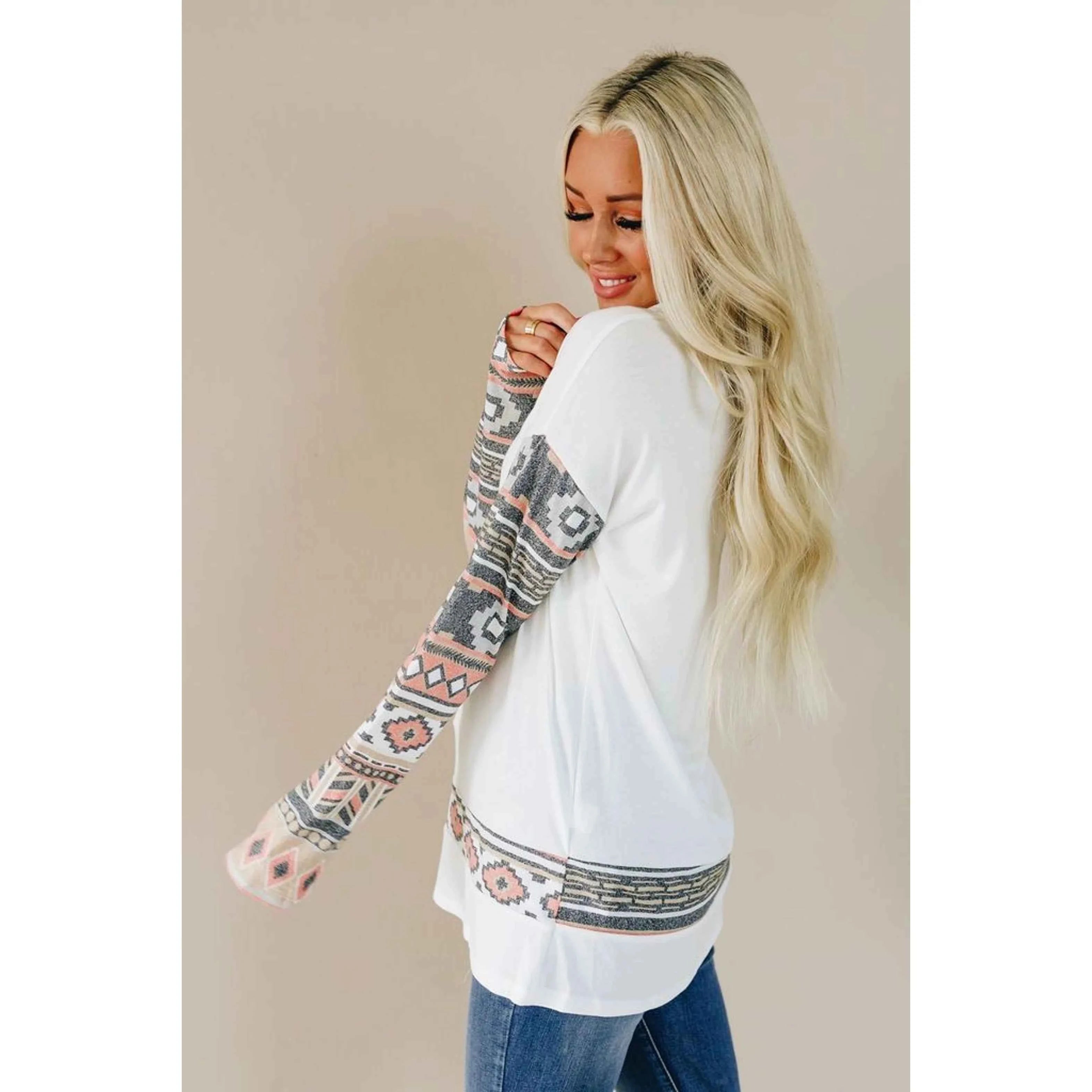 TD Women's Nomadic Sweatshirt Streetwear Style Puff Printing Silk Material Buttoned Zipper Design One Size Fits All Winter