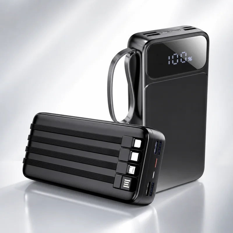 US Stock Free Shipping 30000mAh 50000mAh Power Bank LED Display Fast 22.5W Charging Portable Power Bank with Carry Strap