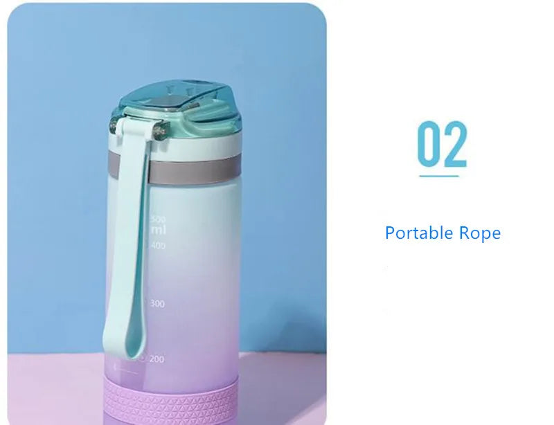 600ml New Fashion Water Bottle Free Shipping Items Portable Outdoor Shaker Sport Cute Drinking Plastic Water Bottles For Girls