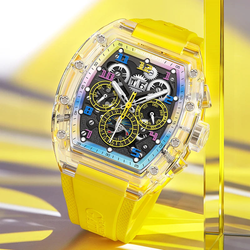 Bonest Gatti Luxury Watches Men Watch Mechanical Tourbillon Wristwatch 3ATM Waterproof Automatic Watch BG6006