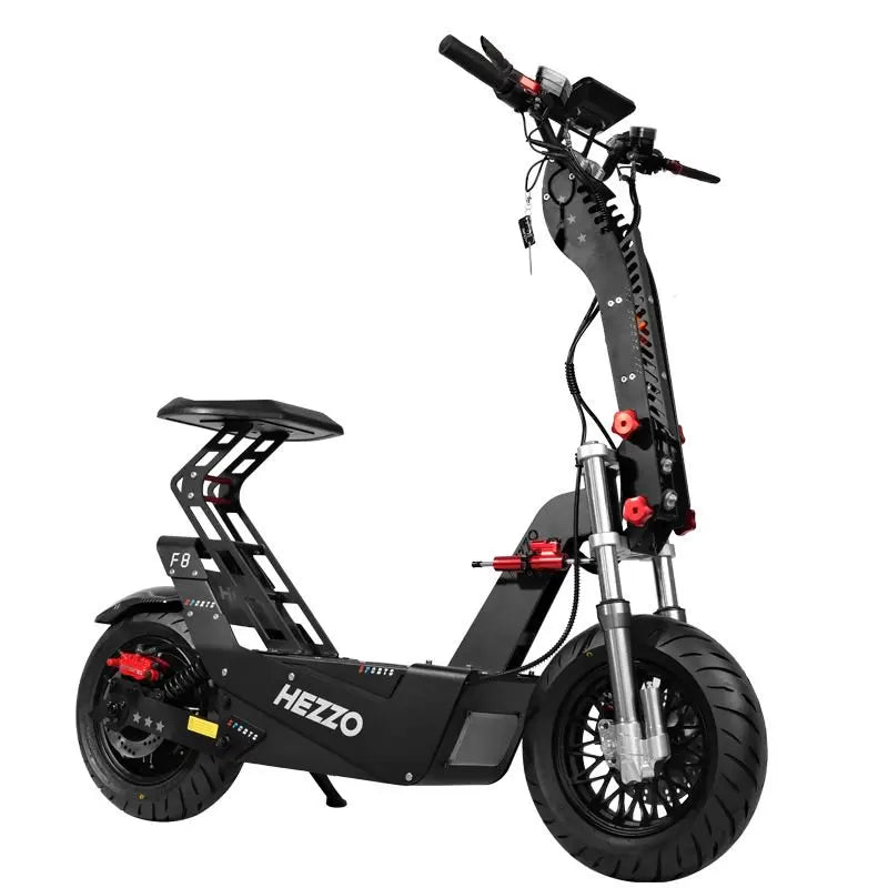 Hezzo 16Inch 72v 10000w Dual Motors Escooter Adult Electric City Fat Tire Cargo Foldable Folding  Dirt Road Bike Conversion Kit
