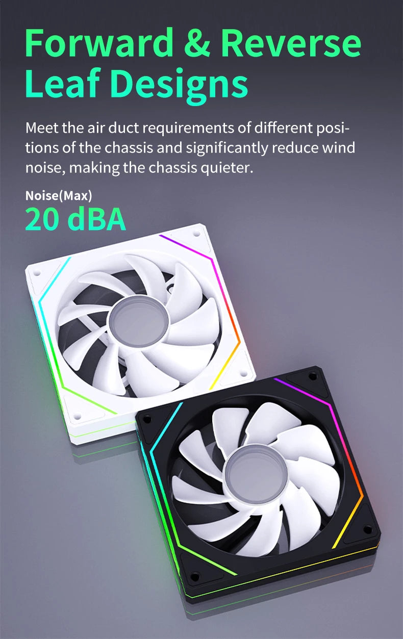 OEM 120mm ARGB PWM Smart Sync PC Cooling Fan High Static Pressure LED Computer Case Fan for Gaming Desktops