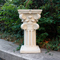 Ionic-Corinthian Hybrid Resin Pedestal Hand-painted Stone-Effect Finish Ornate Column Statue European Garden Luxury Patio New