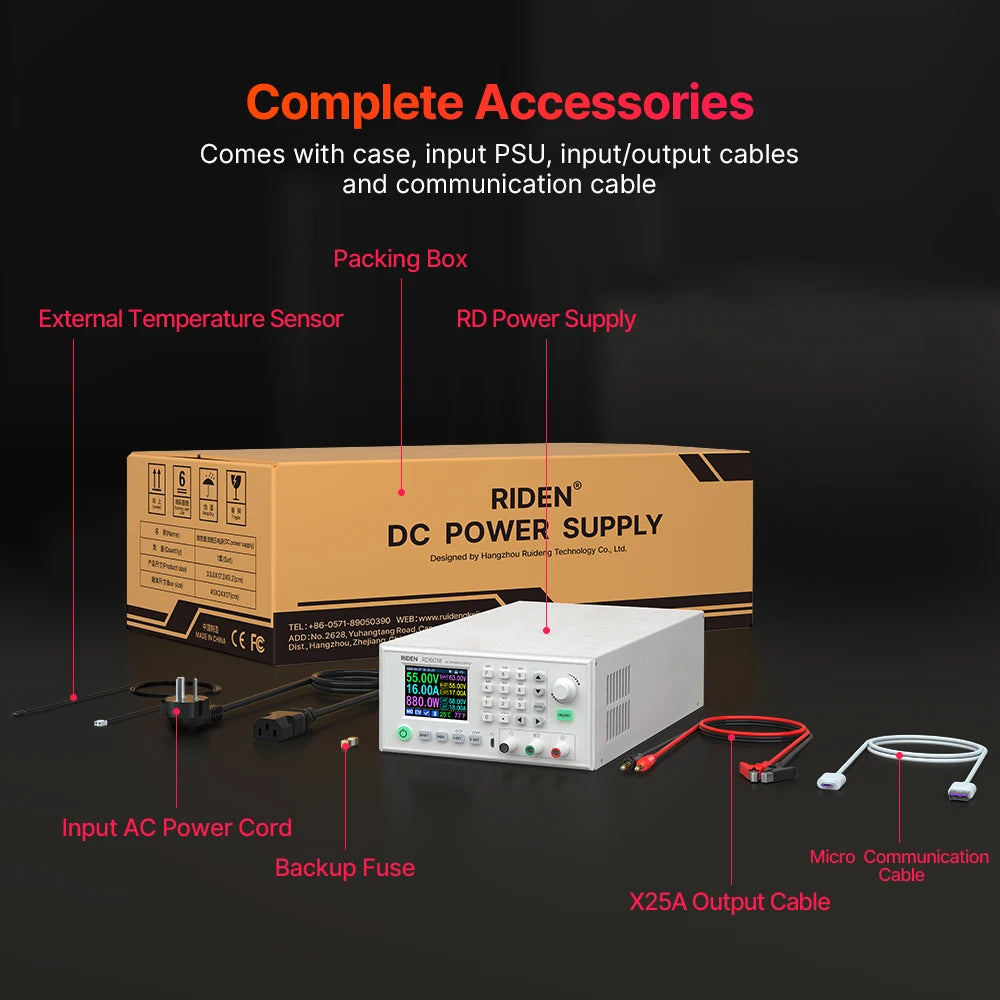 RD RD6018 Assembled Set 60V 18A AC to DC Digital Control Battery Charging Adjustable Lab Bench Power Supply Regulator 1080W