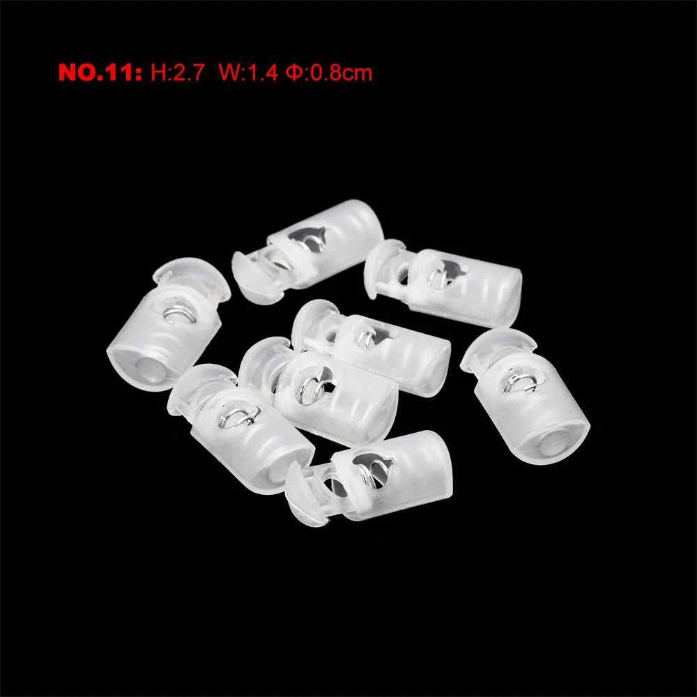 10pcs Cord Lock Plastic Stopper Cord Ends Toggles Clip Buckle Transparent Clear Frost For Shoelace Clothing DIY Bag Accessories