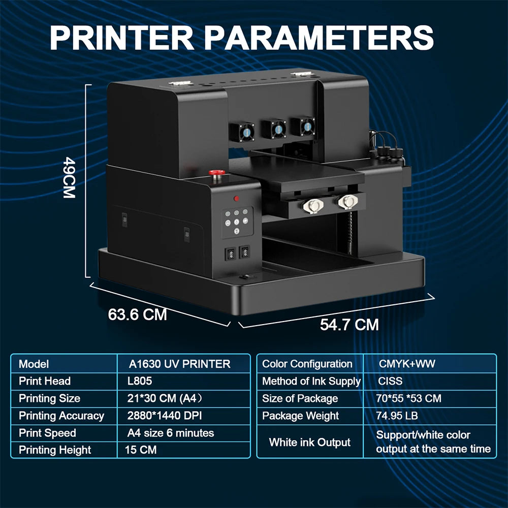 FREE SHIPPING US Warehouse Cheap and Professional A4 L805 Flatbed UV Printer with Varnish Machine for Phone Case Acrylic Metal