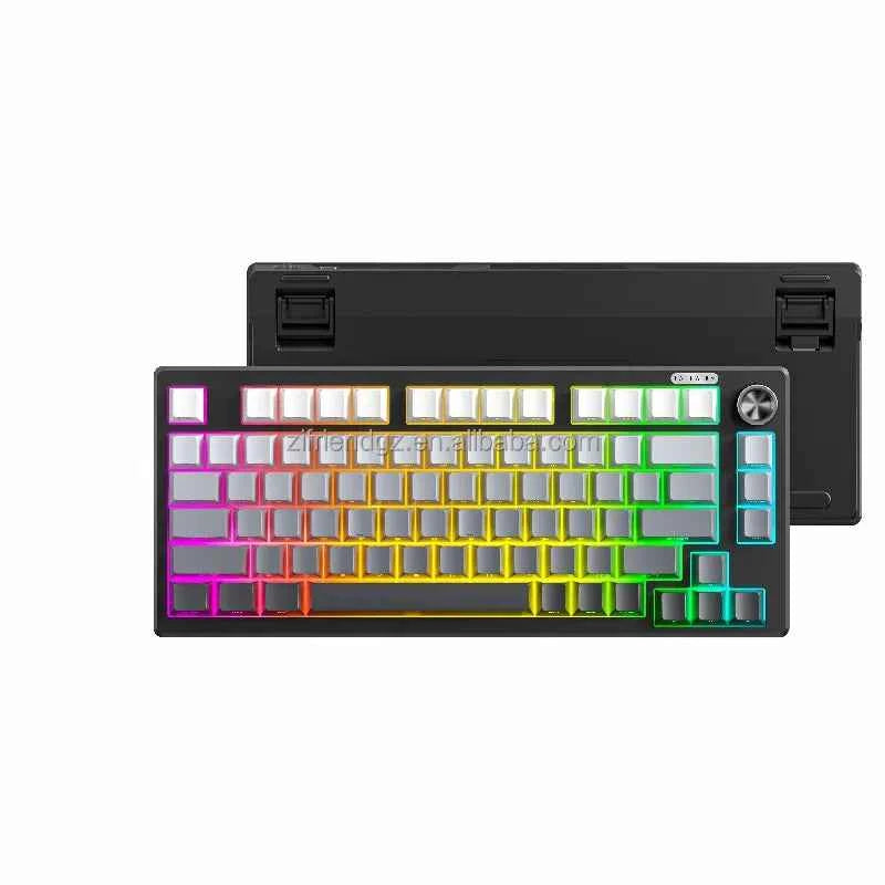 FURYCUBE IP75 Wired Mechanical Feel Keyboard RGB 19-Key Anti-Ghosting Multifunctional Smart Knob Fit for Daily Gaming Keyboard
