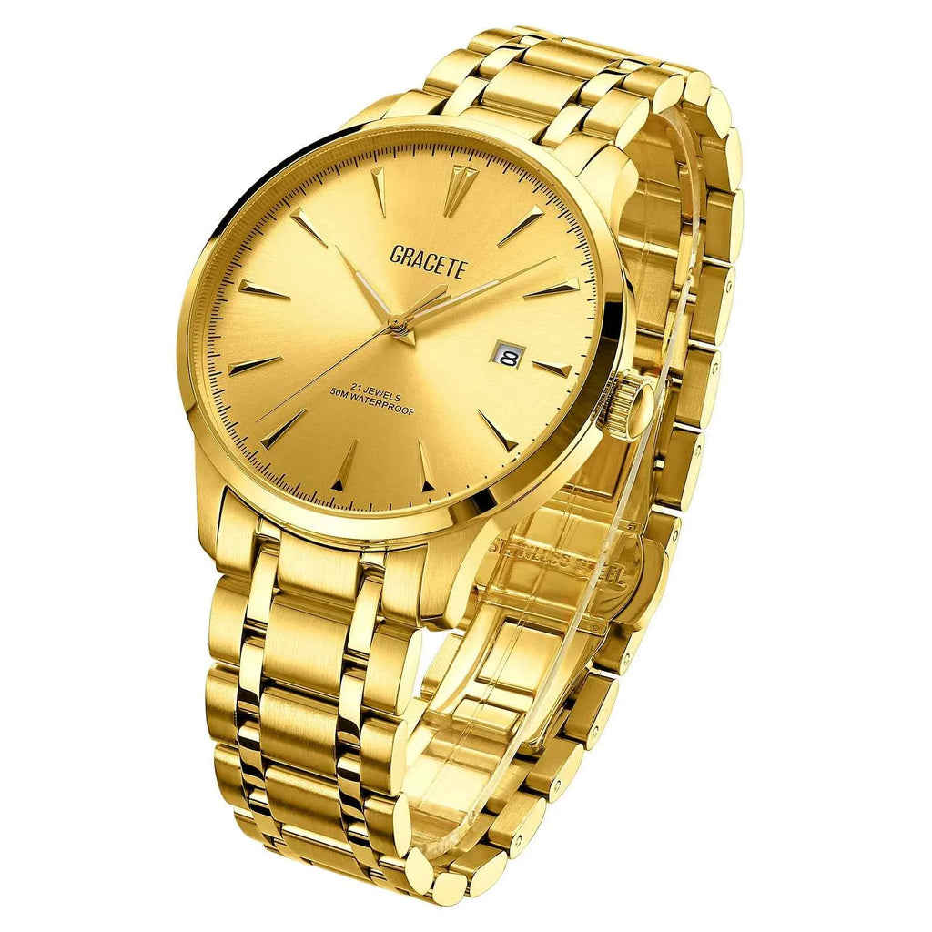 2023 Golden Mechanical Watch for Men - High-End Stylish Stainless Steel Design