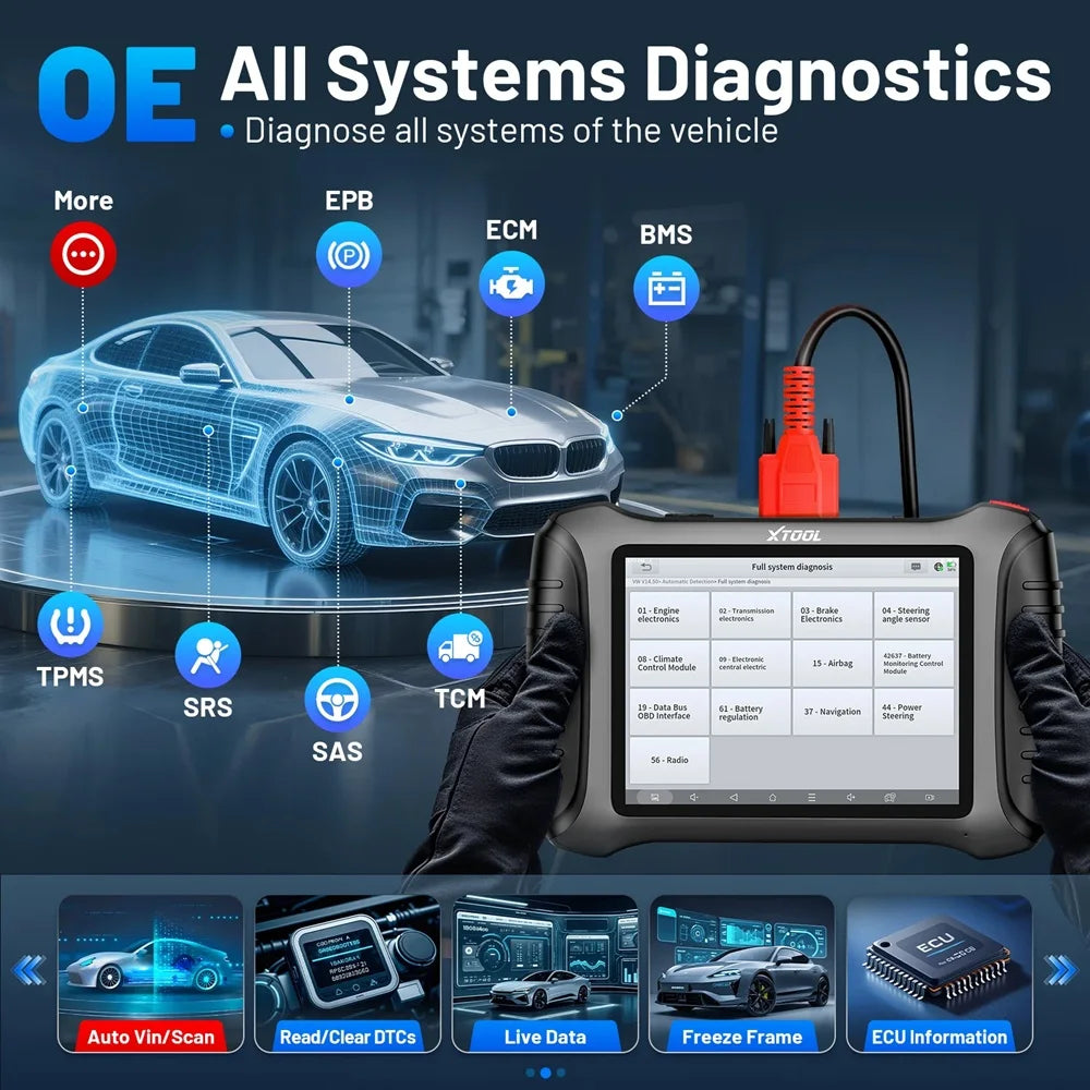 Germany EU Stock Xtool Diagnostic Tool IP900BT Automotive Ecu Programmer OBD2 Code Reader Full System Scan Tool with 41+ Reset
