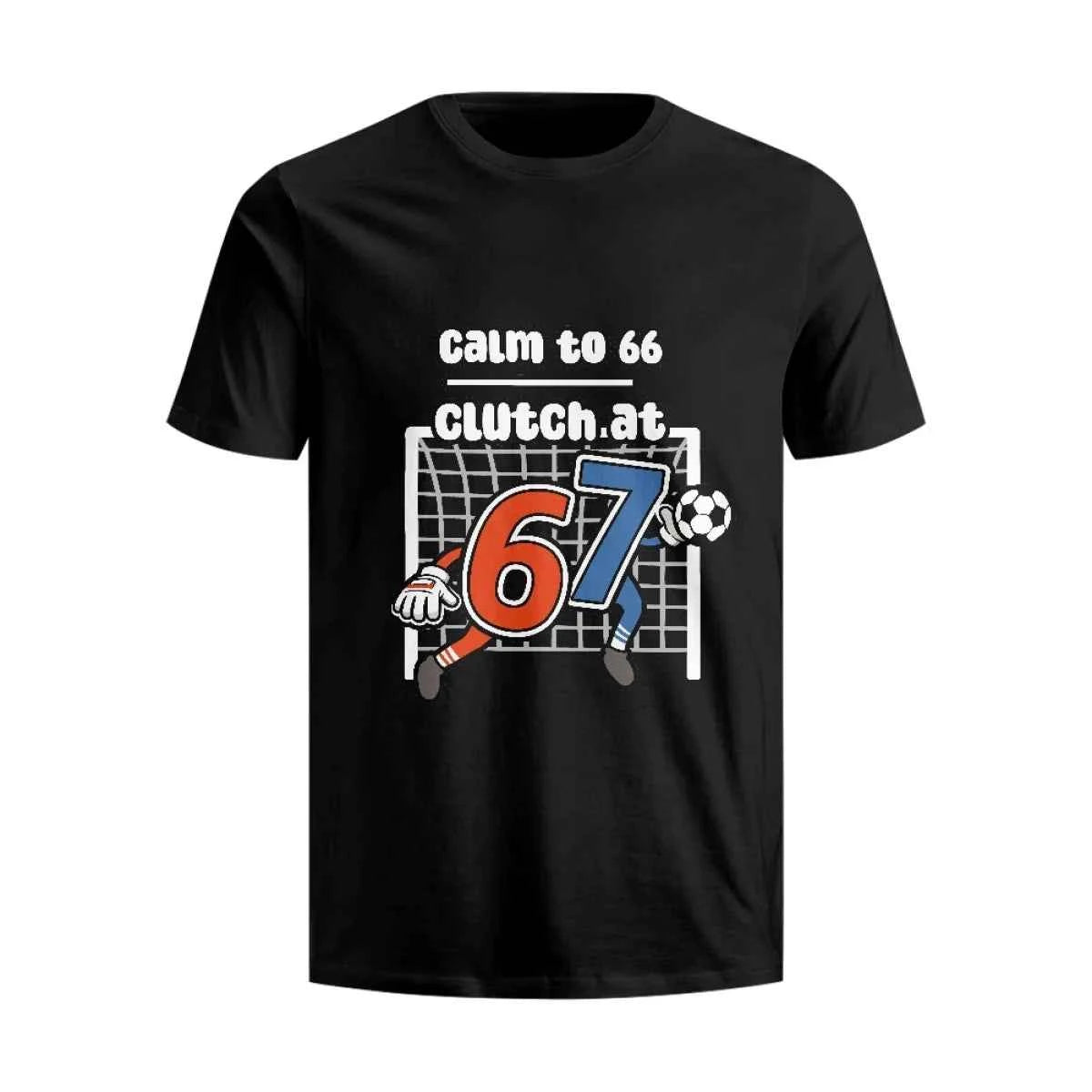 Funny 67 T-Shirt for Kids Crew Neck Football Match 67 Graphics Fun Printed Men's Cotton T-shirt Perfect Gift Tops Clothing
