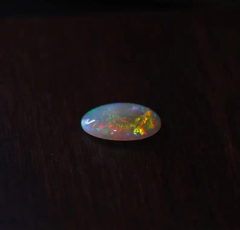 Customizable Oval Cut  Heat Treated Ethiopian Opal Synthetic Lab Created Loose October Birthstone Blue Fire Effect Attractive