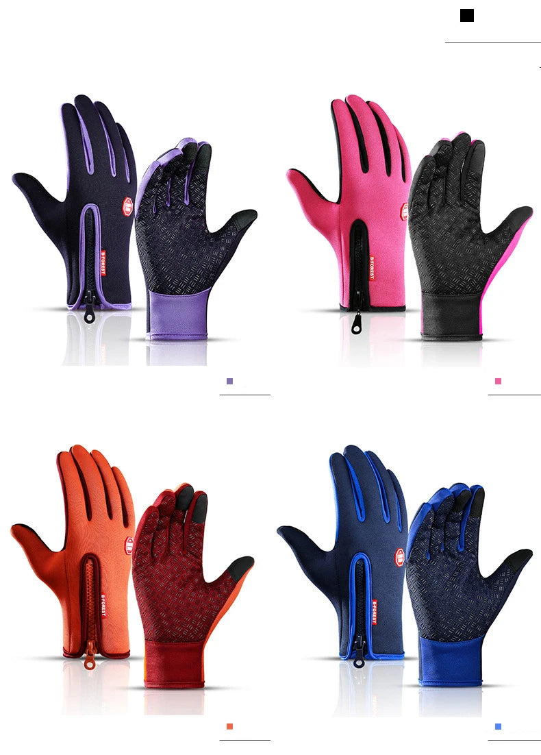 Winter Warm Gloves Men Women Touchscreen Waterproof Cycle Gloves Male Outdoor Sports Plus Velvet Motorcycle Running Ski Glove