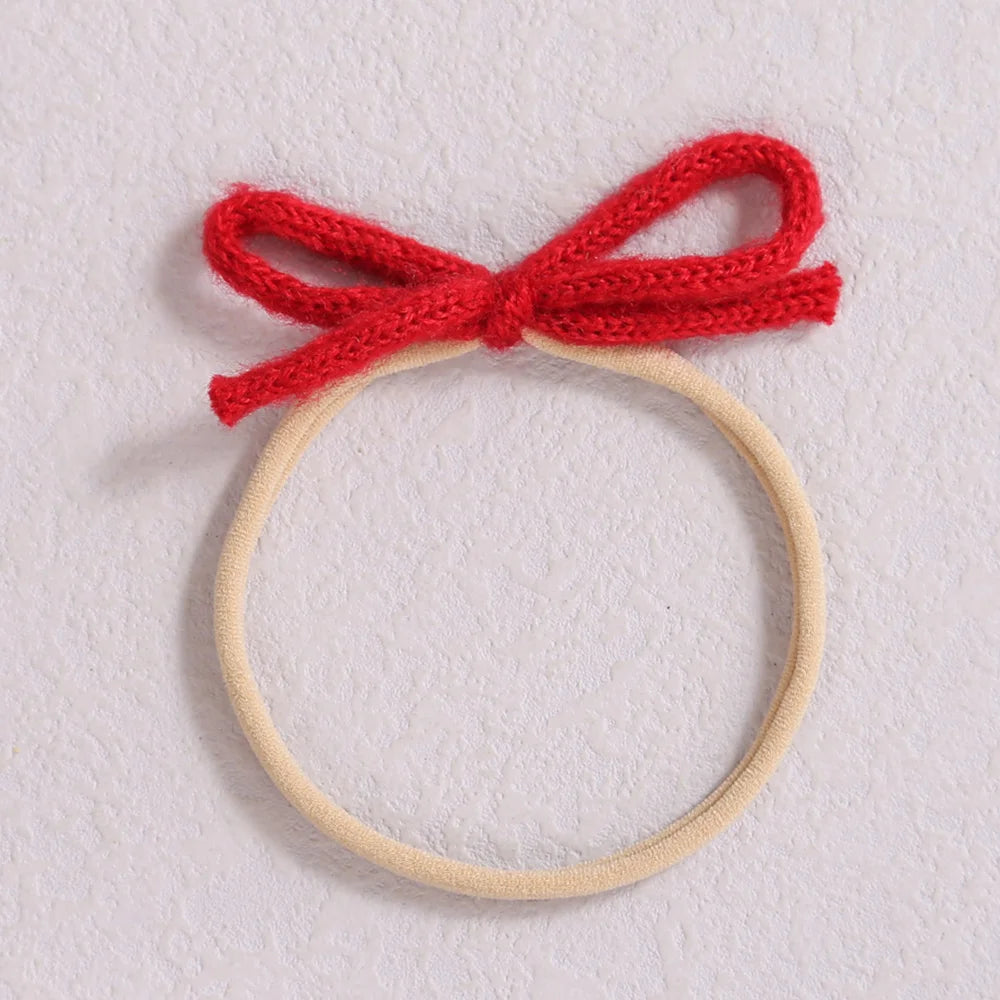 1pcs Wool Bow Elastic Baby Headband for Newborn Girls Hairbands Bowknot Infant Classical Headwear Turban Baby Hair Accessories