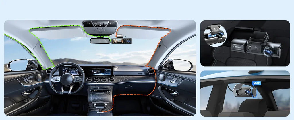 AZDOME M550 PRO HD 3 Lens Adas Wifi GPS Front Rear 4K Dash Cam IPS Screen Car Dash Black Box DVR Video Camera for Audi